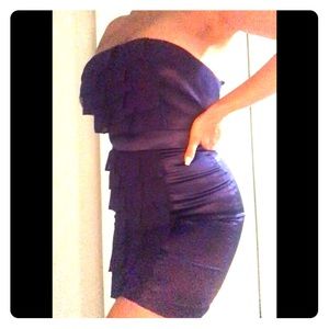 NWT Arden B purple mini dress with sheer pleating